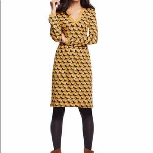 Boden Olive green dress with adorable bird accent